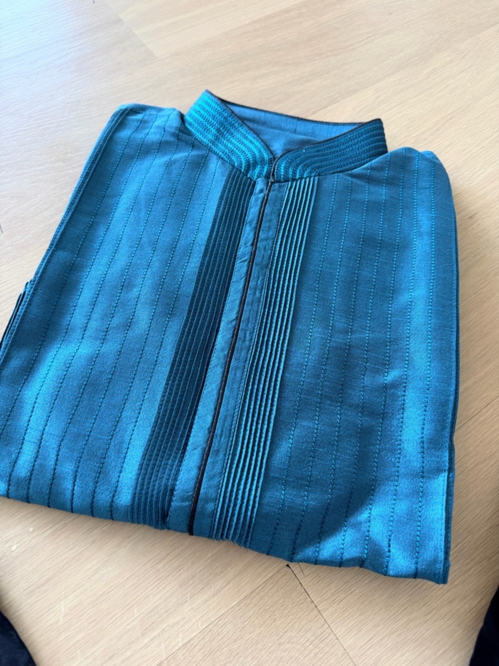 NWT: Men's Teal Long Kurta Set - Picture 3 of 8